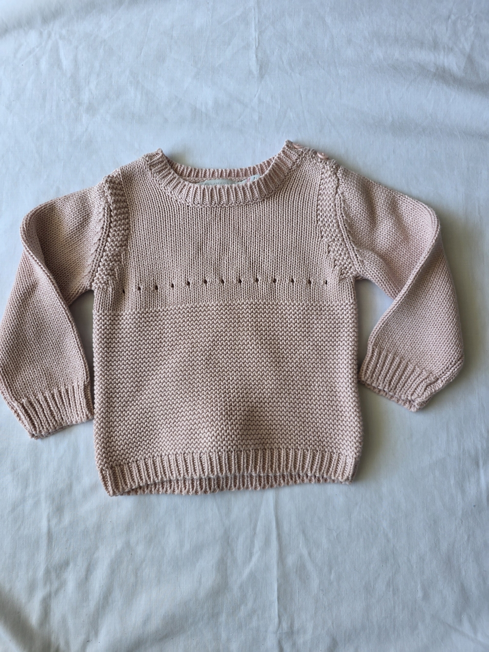 Stella McCartney Kids Pale Pink Knit Crewneck Sweater
